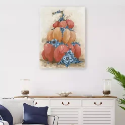 Clearance Kirklands Home Floral Pumpkin Stack Canvas Art Print Orange
