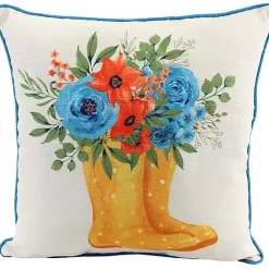 Hot Kirklands Home Floral Rain Boots Pillow Multi