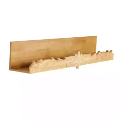 Clearance Kirklands Home Floral Scroll Natural Wood Wall Shelf