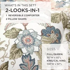 Best Kirklands Home Floral Sydney Reversible 3-pc. Queen Comforter Set Multi