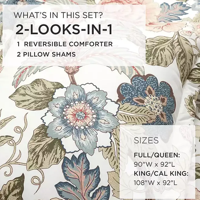 Best Kirklands Home Floral Sydney Reversible 3-pc. Queen Comforter Set Multi