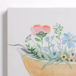 Kirklands Home Floral Tan Bathtub Canvas Art Prints, Set of 2