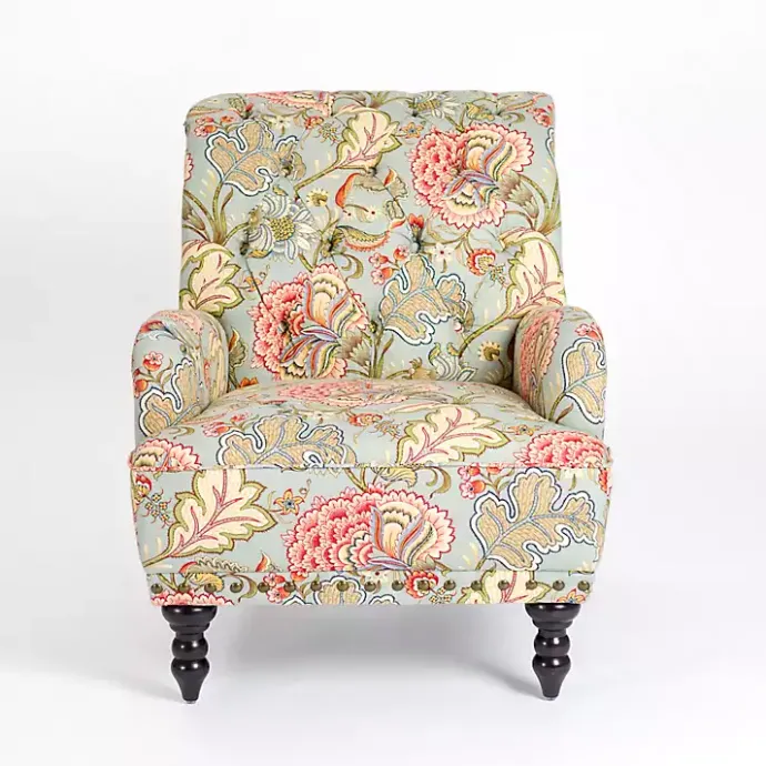 New Kirklands Home Floral Tufted Rebecca Accent Chair Pink