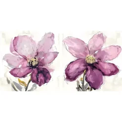 Clearance Kirklands Home Floral Wash Giclee Canvas Art Print, Set of 2 Purple