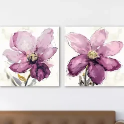 Clearance Kirklands Home Floral Wash Giclee Canvas Art Print, Set of 2 Purple