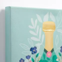 Clearance Kirklands Home Floral Wine Bottles Canvas Art Prints, Set of 2