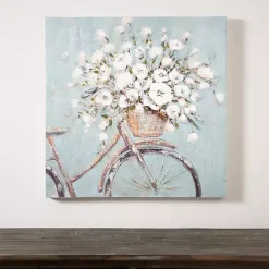 Sale Kirklands Home Flower Basket on Bike Canvas Art Print