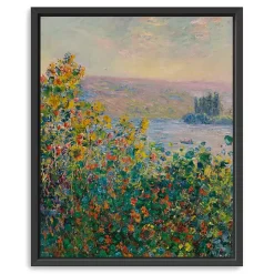 Kirklands Home Flower Beds at Vetheuil Framed Canvas Art Print Multi