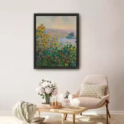 Kirklands Home Flower Beds at Vetheuil Framed Canvas Art Print Multi