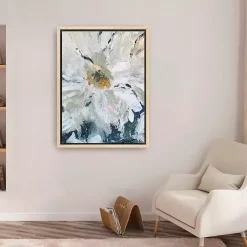 Clearance Kirklands Home Flower Details Framed Canvas Art Print White