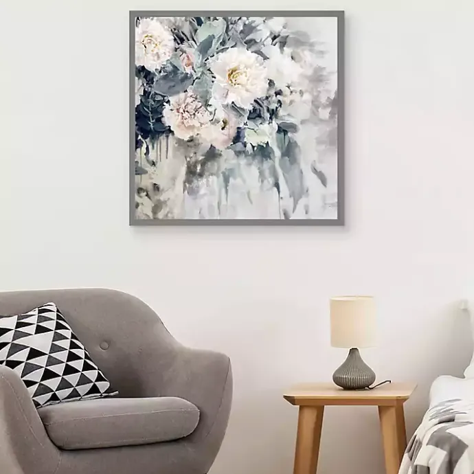 Outlet Kirklands Home Flower Impressions Framed Canvas Art Print Gray