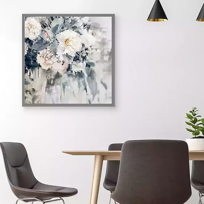 Outlet Kirklands Home Flower Impressions Framed Canvas Art Print Gray