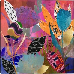 New Kirklands Home Flower Power Canvas Art Print, 35x35 in. Multi