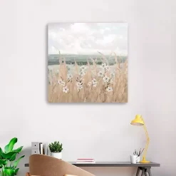 Discount Kirklands Home Flower Wheat Shore Canvas Art Print, 30x30 in.