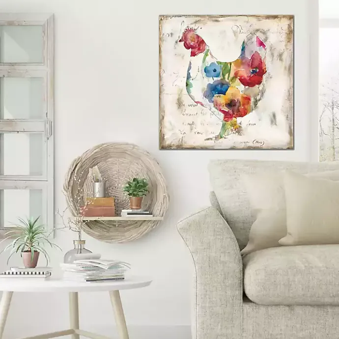 Hot Kirklands Home Flowered Hen Canvas Art Print Multicolor