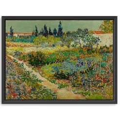 Outlet Kirklands Home Flowering Garden Path Canvas Art Print, 42x32 in. Green