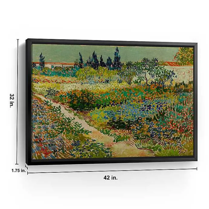 Outlet Kirklands Home Flowering Garden Path Canvas Art Print, 42x32 in. Green