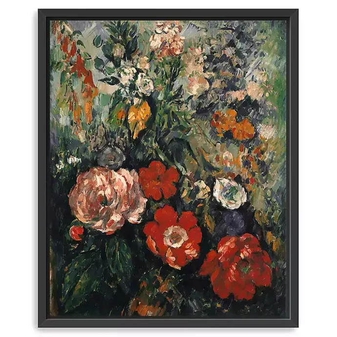 Discount Kirklands Home Flowers Paul Cezanne Framed Canvas Art Print Multi