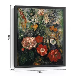 Discount Kirklands Home Flowers Paul Cezanne Framed Canvas Art Print Multi