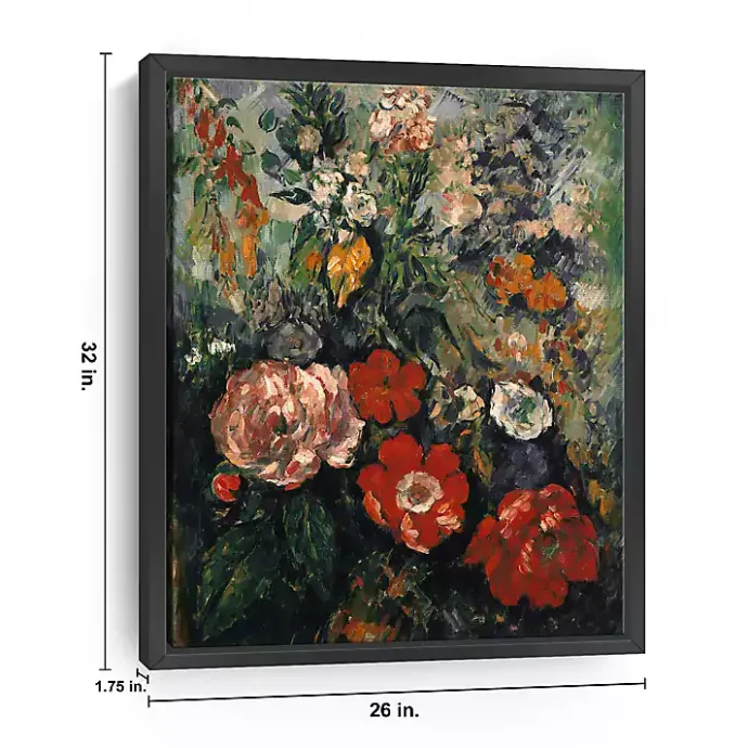 Discount Kirklands Home Flowers Paul Cezanne Framed Canvas Art Print Multi