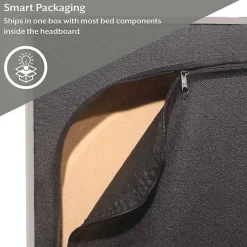 Online Kirklands Home Fog Upholstered Nailhead Trim Queen Bed Gray