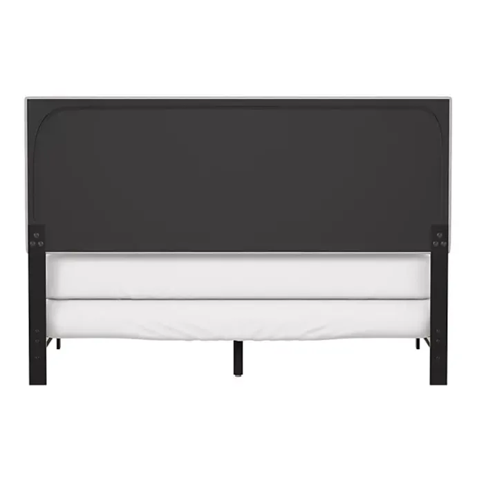 Online Kirklands Home Fog Upholstered Nailhead Trim Queen Bed Gray