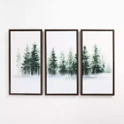 Discount Kirklands Home Foggy Forest Framed Canvas Art Prints, Set of 3