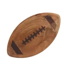 Kirklands Home Football Shaped Acacia Wood Serving Board Brown