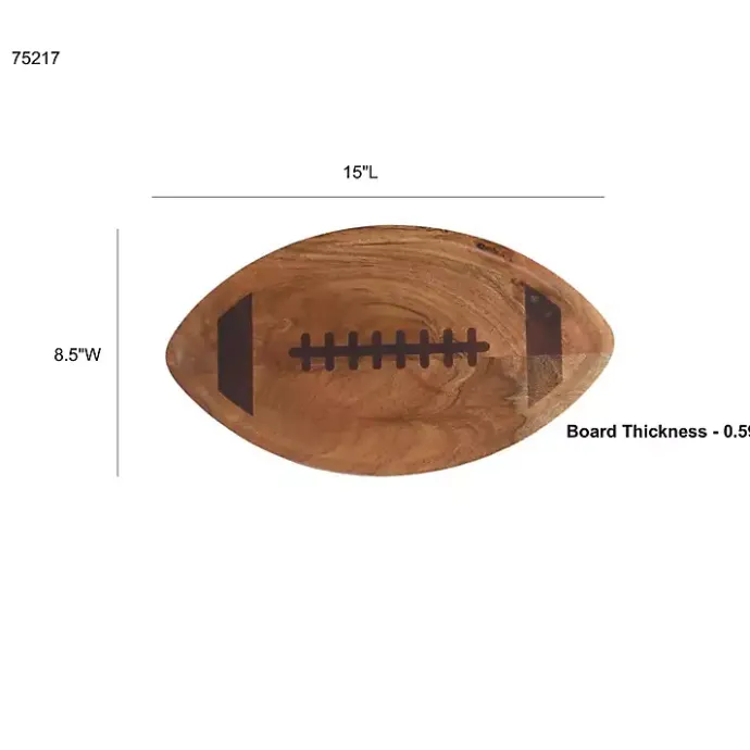 Kirklands Home Football Shaped Acacia Wood Serving Board Brown