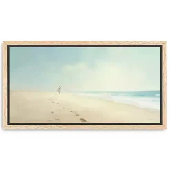 New Kirklands Home Footprints On The Sand Framed Canvas Art Print Multi