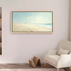 New Kirklands Home Footprints On The Sand Framed Canvas Art Print Multi