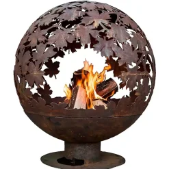 New Kirklands Home Forest Globe Fire Pit Orange