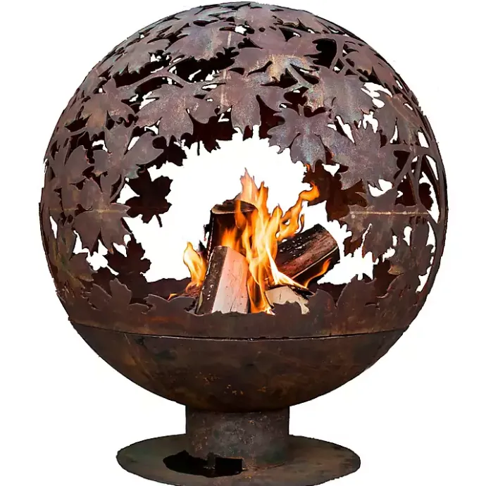 New Kirklands Home Forest Globe Fire Pit Orange