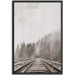 Hot Kirklands Home Forest Railway Framed Giclee Canvas Art Print