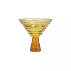 New Kirklands Home Fortessa Amber Jupiter Martini Glasses, Set of 4 Orange