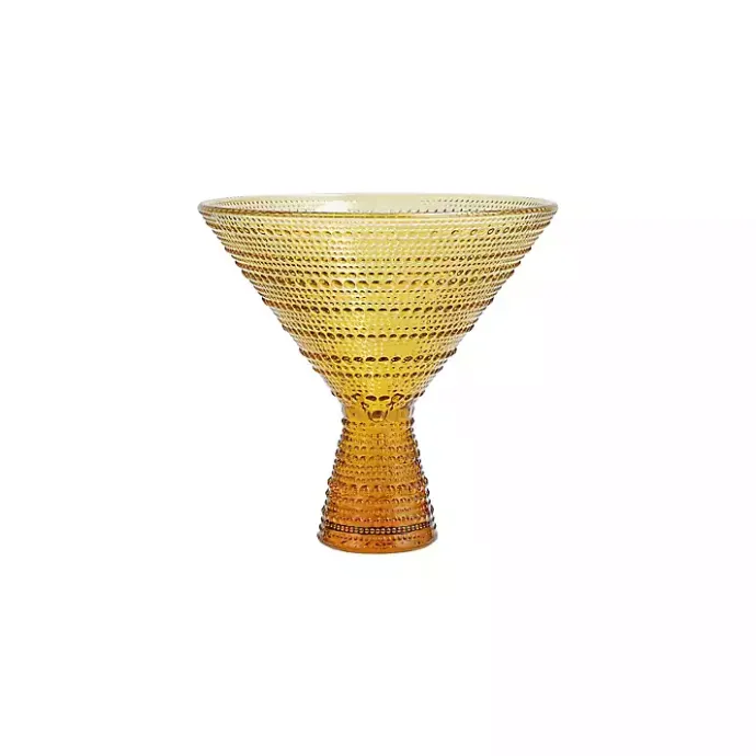 New Kirklands Home Fortessa Amber Jupiter Martini Glasses, Set of 4 Orange