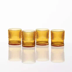 Discount Kirklands Home Fortessa Amber NoHo Short Glasses, Set of 4 Orange