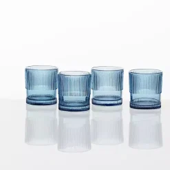 Outlet Kirklands Home Fortessa NoHo Short Glasses, Set of 4 Blue