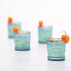 Outlet Kirklands Home Fortessa NoHo Short Glasses, Set of 4 Blue