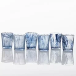 Sale Kirklands Home Fortessa Swirl Short Glasses, Set of 6 Blue