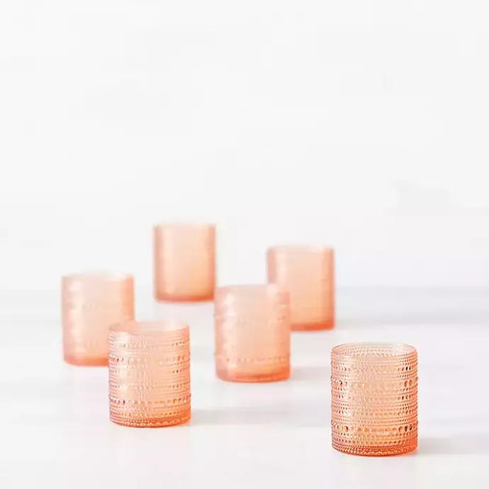 Best Kirklands Home Fortessa Coral Orbetto Short Glasses, Set of 4 Orange