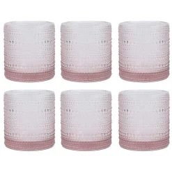Online Kirklands Home Fortessa Jupiter Short Glasses, Set of 6 Pink