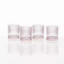 Sale Kirklands Home Fortessa NoHo Short Glasses, Set of 4 Pink