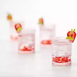 New Kirklands Home Fortessa NoHo Tall Glasses, Set of 4 Pink