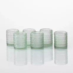 Discount Kirklands Home Fortessa Sage Bead Short Glasses, Set of 6 Green