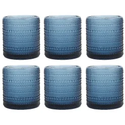 Sale Kirklands Home Fortessa Storm Jupiter Short Glasses, Set of 6 Blue