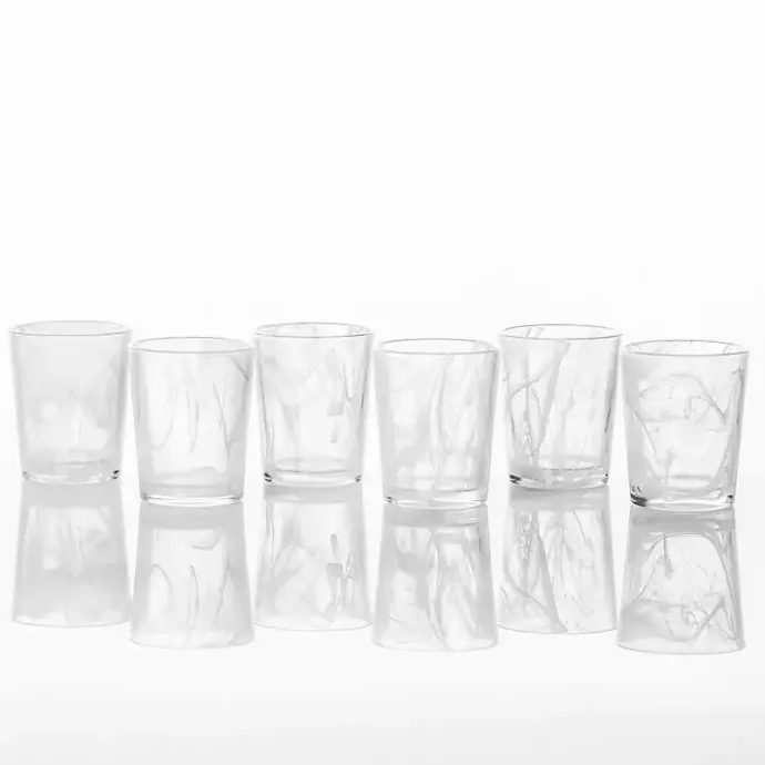 New Kirklands Home Fortessa Swirl Glasses, Set of 6 White