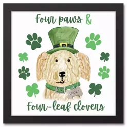 Discount Kirklands Home Four Paws and Clovers Framed Canvas Art Print