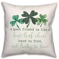 Sale Kirklands Home Four-Leaf Clover Throw Pillow Green
