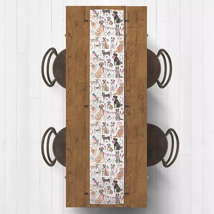 Sale Kirklands Home Fourth of July Patriotic Pups Table Runner, 90 in.
